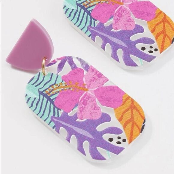 5/$25 MULTICOLOR FLORAL DANGLES - Picture 2 of 6